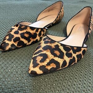 Michael Shannon Pointed Toe Animal Print Sheek Flats, Women's Size 8M